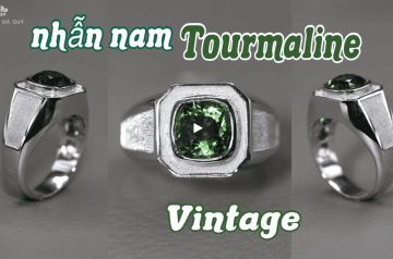 Nhẫn nam Tourmaline mẫu trơn Vintage Nhẫn nam Tourmaline mẫu trơn Vintage