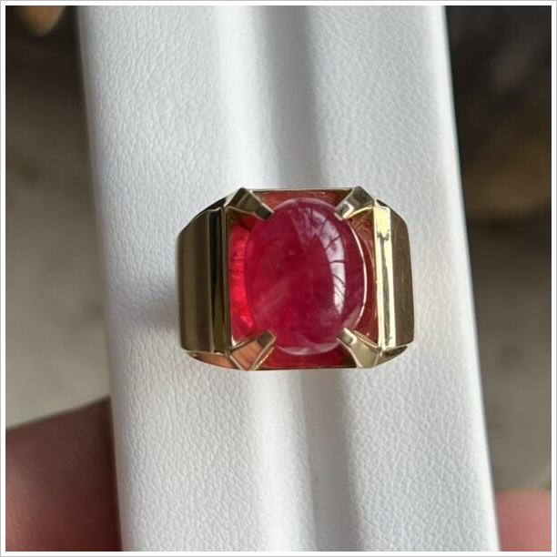 Nhẫn Nam Ruby Lục Yên chất kính trong hình 2