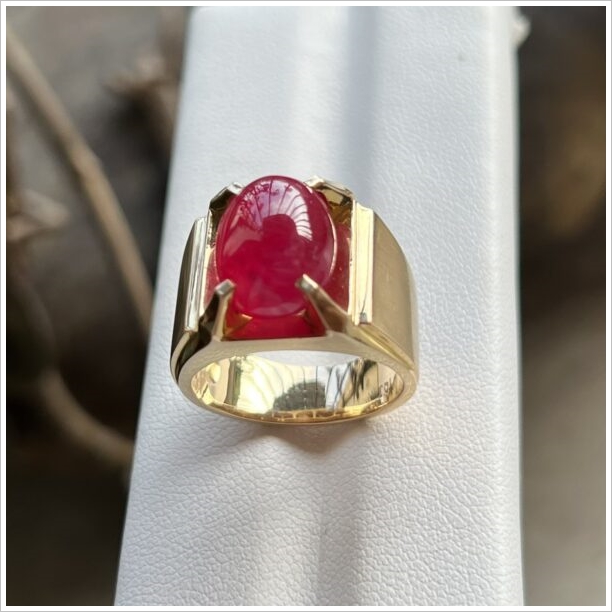 Nhẫn Nam Ruby Lục Yên chất kính trong hình 3