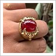 Nhẫn nam Ruby huyết kính - Trâu Hoàng Đế hình ảnh 1