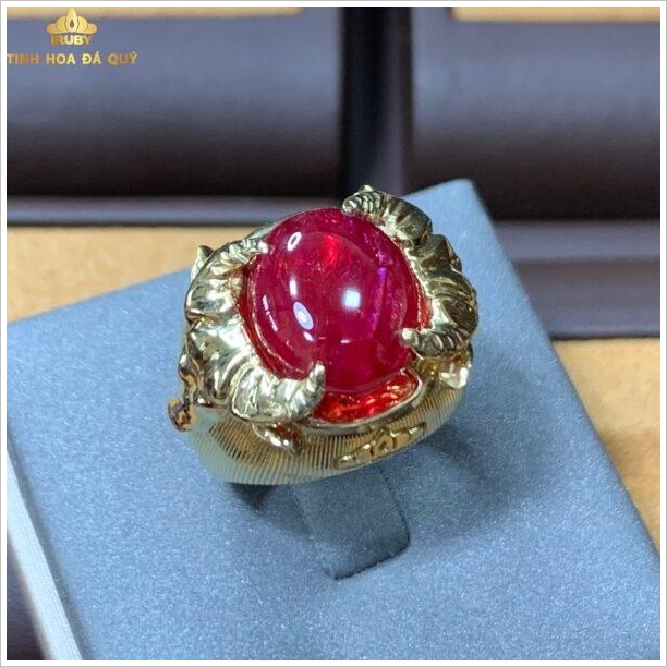 Nhẫn nam Ruby huyết kính - Trâu Hoàng Đế hình ảnh 2