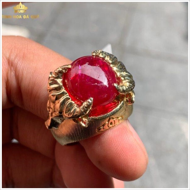 Nhẫn nam Ruby huyết kính - Trâu Hoàng Đế hình ảnh 4