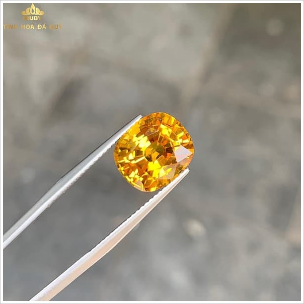 Đá Sapphire vàng 6.05ct chiếu bung toàn viên tiêu chuẩn 4c hình ảnh 4