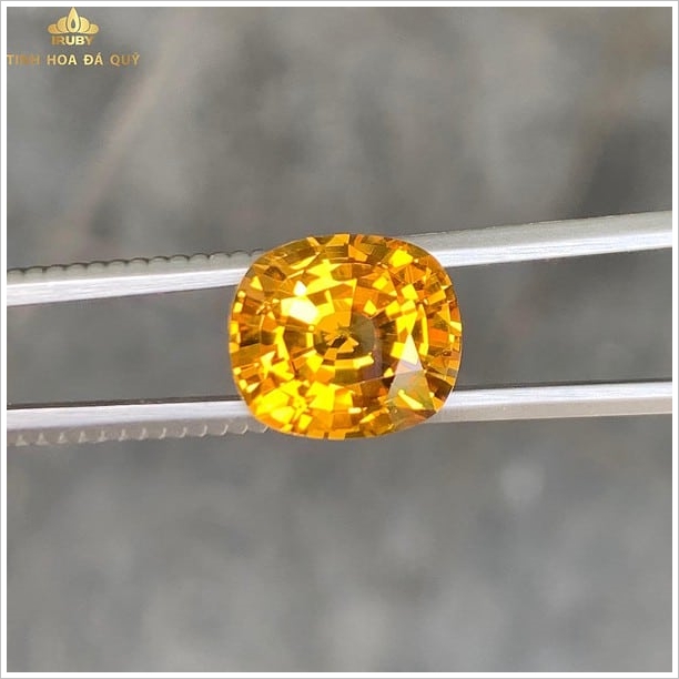 Đá Sapphire vàng 6.05ct chiếu bung toàn viên tiêu chuẩn 4c hình ảnh 3