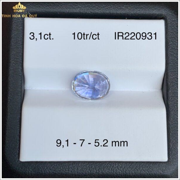 Đá Sapphire trắng phớt xanh 3,1ct tự nhiên hình ảnh 1