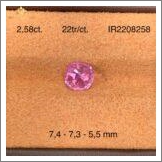 Viên Sapphire hồng chiếu bung tuyệt đẹp 2,56ct – IRSP 2208256