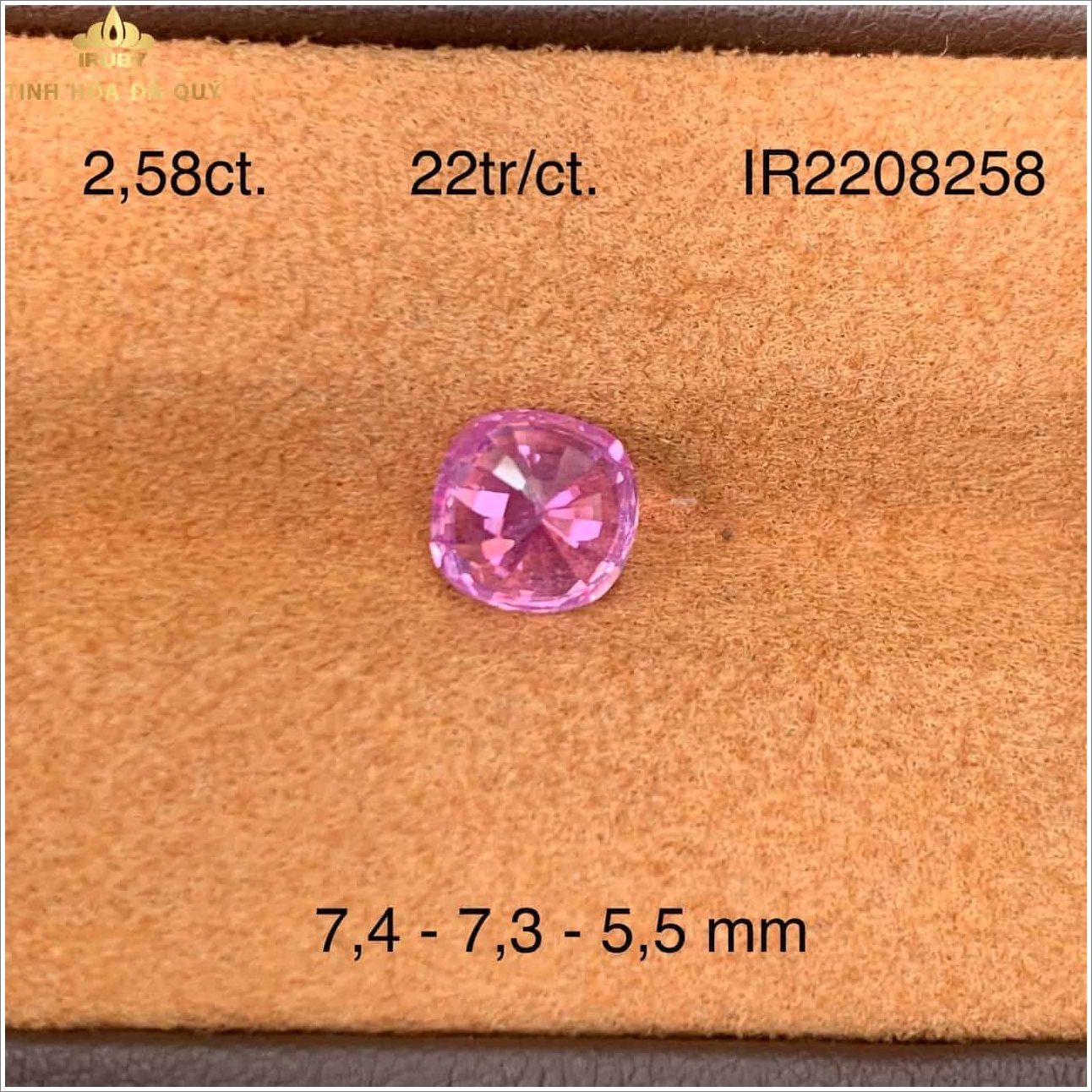 Viên Sapphire hồng chiếu bung tuyệt đẹp 2,56ct - IRSP 2208256 t hình ảnh 2