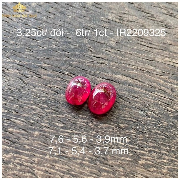 Đôi hoa tai Ruby huyết kính 3.25ct hình ảnh 5