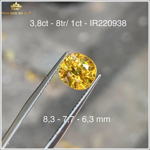 Đá Sapphire vàng lửa bung siêu đẹp 3,8ct hình ảnh 3