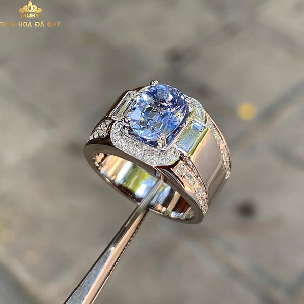 Nhẫn nam Sapphire mẫu văn phòng kết kim cương