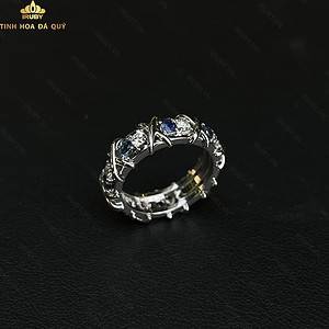 Nhẫn nữ Sapphire kết Kim Cương mẫu Tiffany 2,5ct - IRSP 221025 hình ảnh