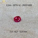 Viên Ruby facet tự nhiên đẹp lung linh 2,2ct – IRRF 221022