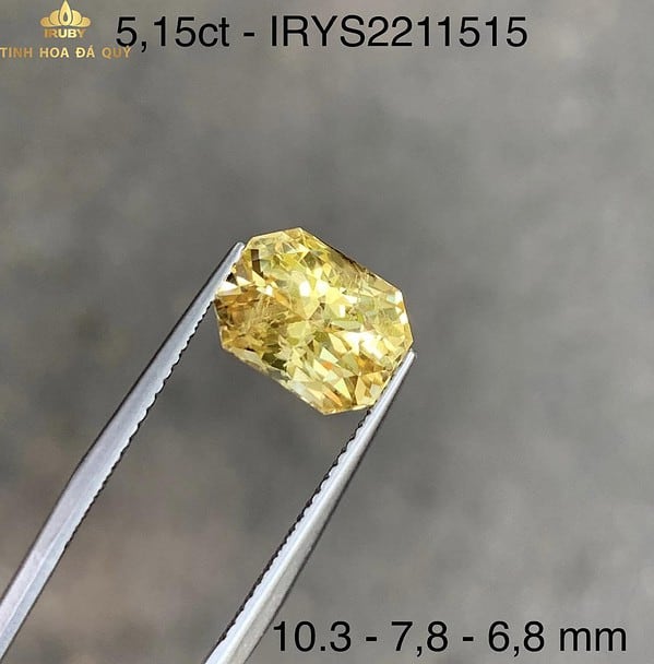 Đá Sapphire vàng không nhiệt 5,15ct hình ảnh 3