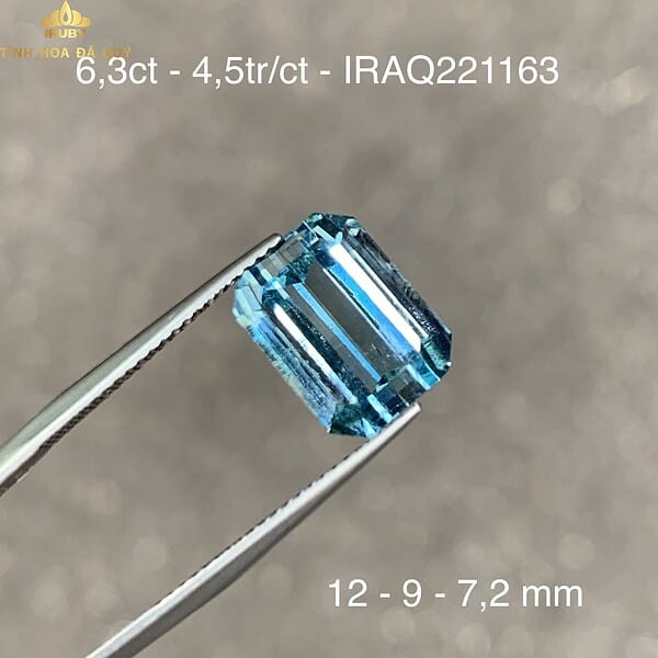 Đá Aquamarine xanh lam tự nhiên 6,3ct hình ảnh 5