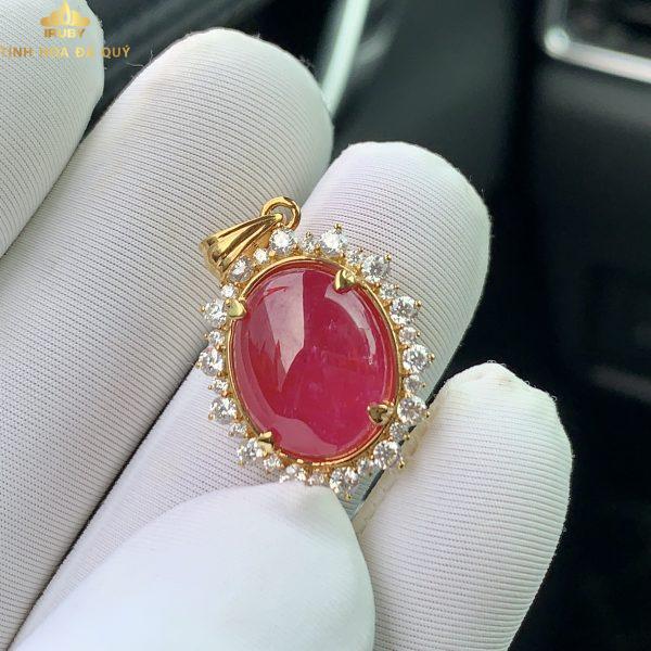 Mặt dây chuyền Ruby Cabachon