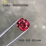 Viên Spinel đỏ Lục Yên 5,66ct chiếu bung – IRSI 2302566
