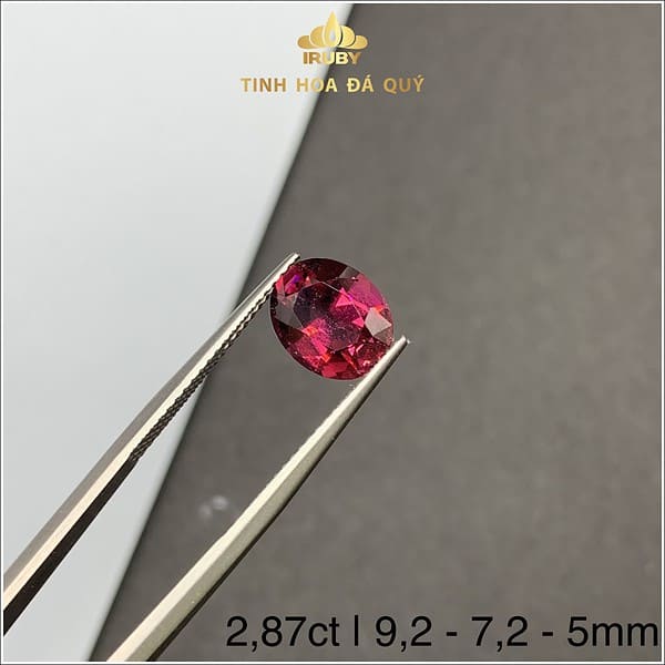 Viên Rhodolite Garnet đẹp đủ đáy 2.87ct hình ảnh thông số