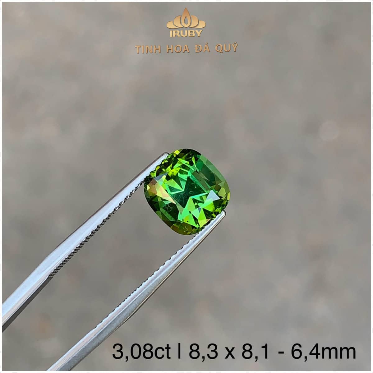 Viên Tourmaline xanh lá đẹp long lanh 3,08ct - IRTM 2303308 hình ảnh