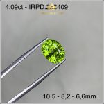 Viên Peridot khối tiêu chuẩn 4,09ct – IRPD 233409