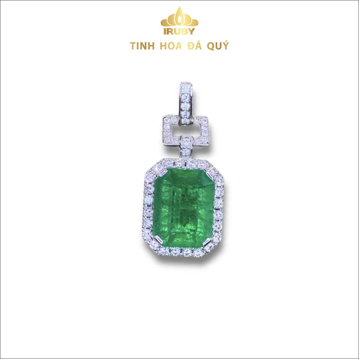 Mặt dây chuyền Emerald kết Kim Cương hiện đại sang trọng – IREM233455