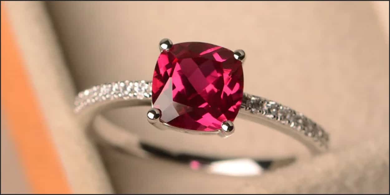 Nhẫn nữ đá Garnet siêu đẹp giác cắt tiêu chuẩn quốc tế