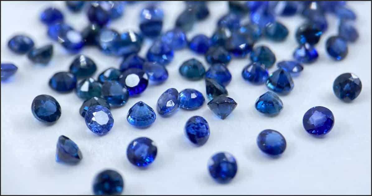 Sapphire màu xanh lam cắt giác tiêu chuẩn quốc tế