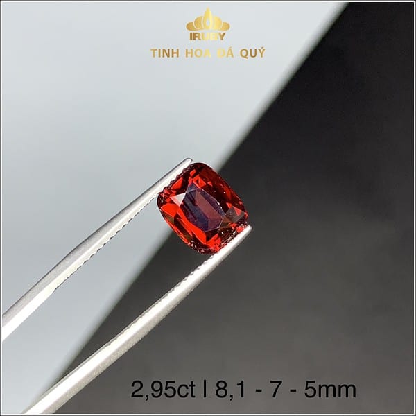 Viên Garnet 2.95ct màu đỏ thuần đẹp tự nhiên hình ảnh 3