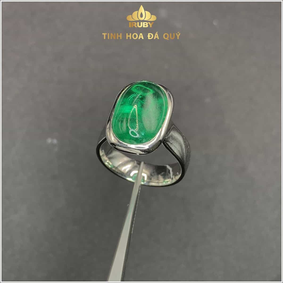 Nhẫn Nam Emerald xanh lục 9,62ct hình ảnh 4
