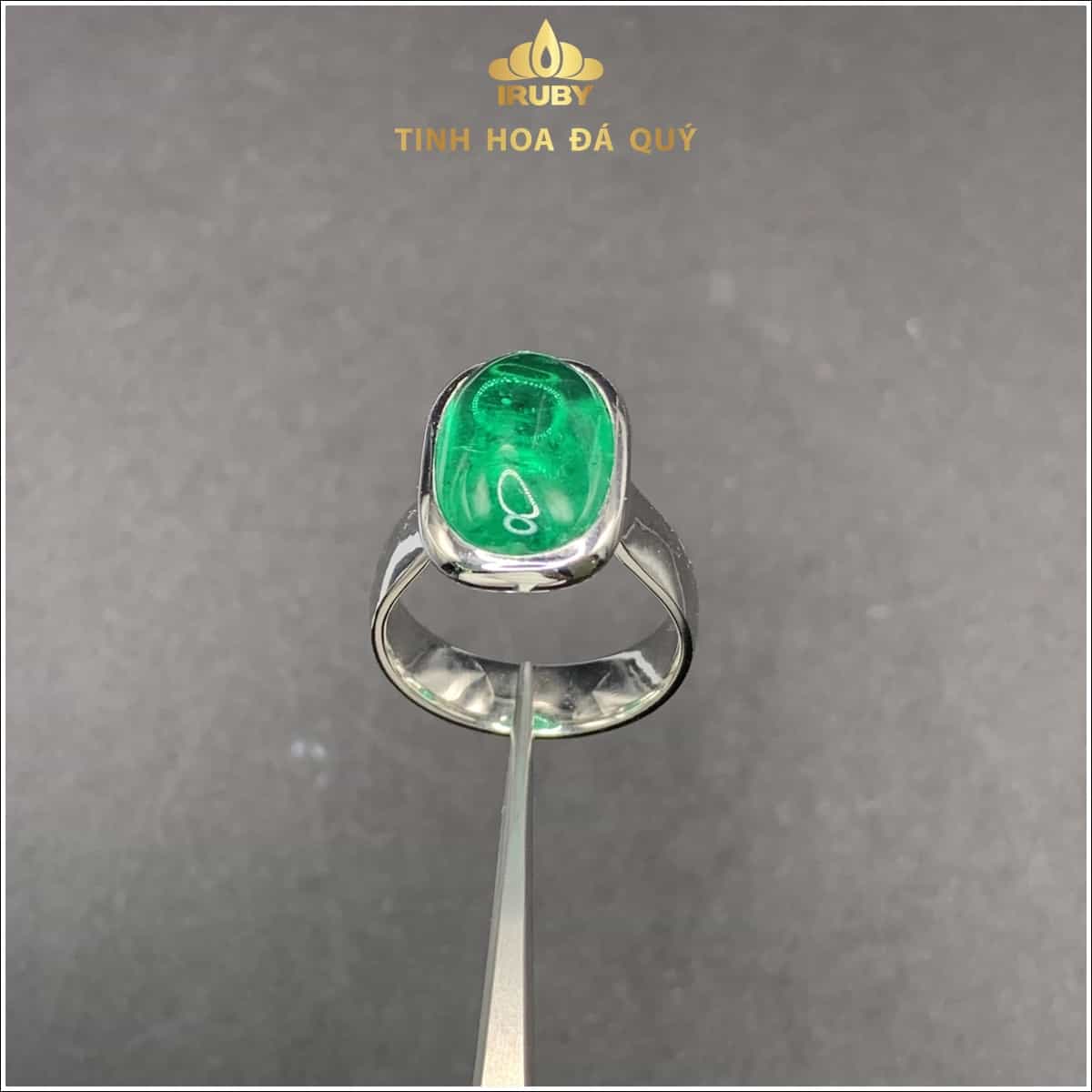 Nhẫn Nam Emerald xanh lục 9,62ct hình ảnh 5