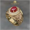 Nhẫn mỹ Ruby đỏ huyết tự nhiên 3.5ct - IRRB23535 hình ảnh 1