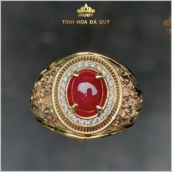 Nhẫn mỹ Ruby đỏ huyết tự nhiên 3.5ct - IRRB23535 hình ảnh 2