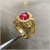 Nhẫn nam Ruby huyết kính kim tiền kết Kim Cương 4ct - IRRB23540 hình ảnh