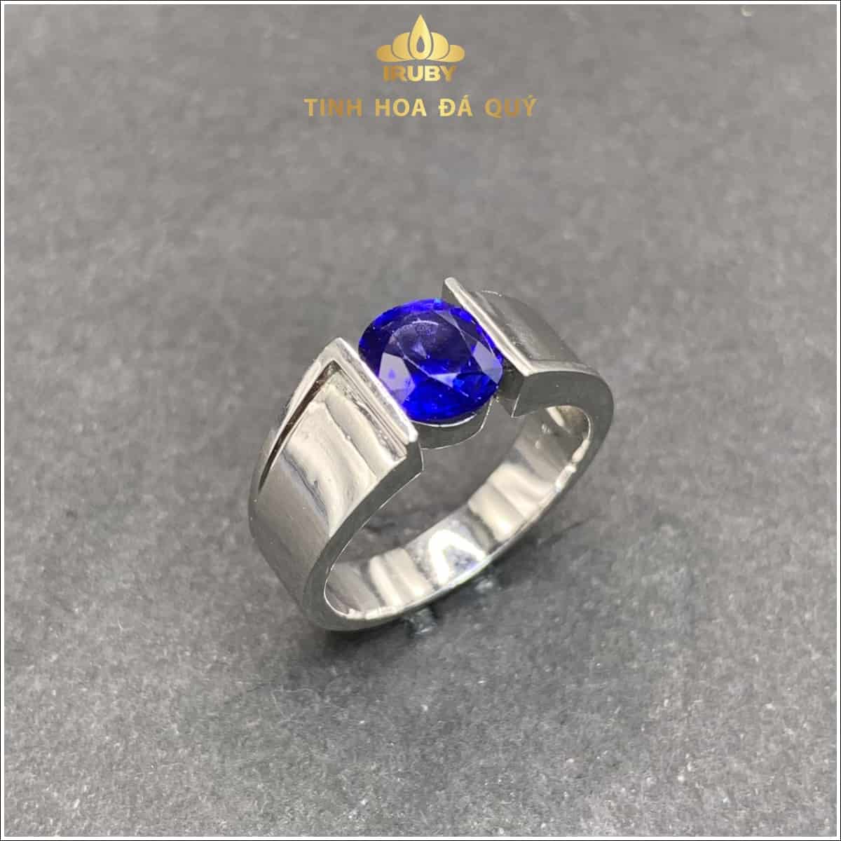Nhẫn nam Sapphire xanh lam hoàng gia unisex 1,10ct - IRSP 235110 hình ảnh