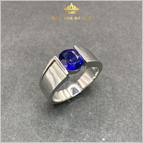 Nhẫn nam sapphire xanh lam hoàng gia unisex 1,10ct - IRSP 235110 hình ảnh 3