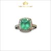 Nhẫn nữ Emerald kết kim cương siêu sang hình ảnh