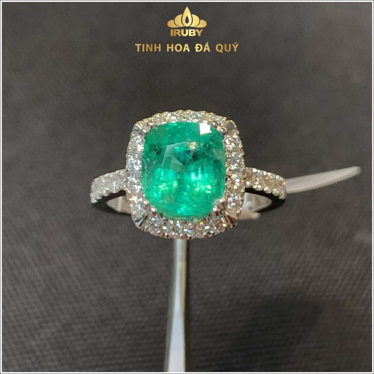 Nhẫn nữ emerald kết Kim Cương sang trọng tinh tế - IREM 235215 hình ảnh 5