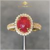 Nhẫn nữ Ruby huyết kính kết Kim Cương lửa chiếu long lanh 2.98ct - IRRB235298 hình ảnh 1-1