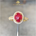 Nhẫn nữ Ruby huyết kính kết kim cương hiện đại 2.98ct – IRRB235298
