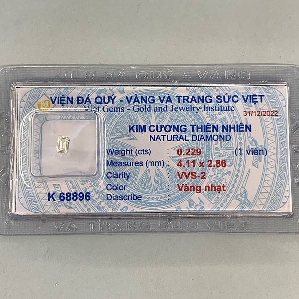 Hình ảnh và thông số viên kim cương 0.229ct