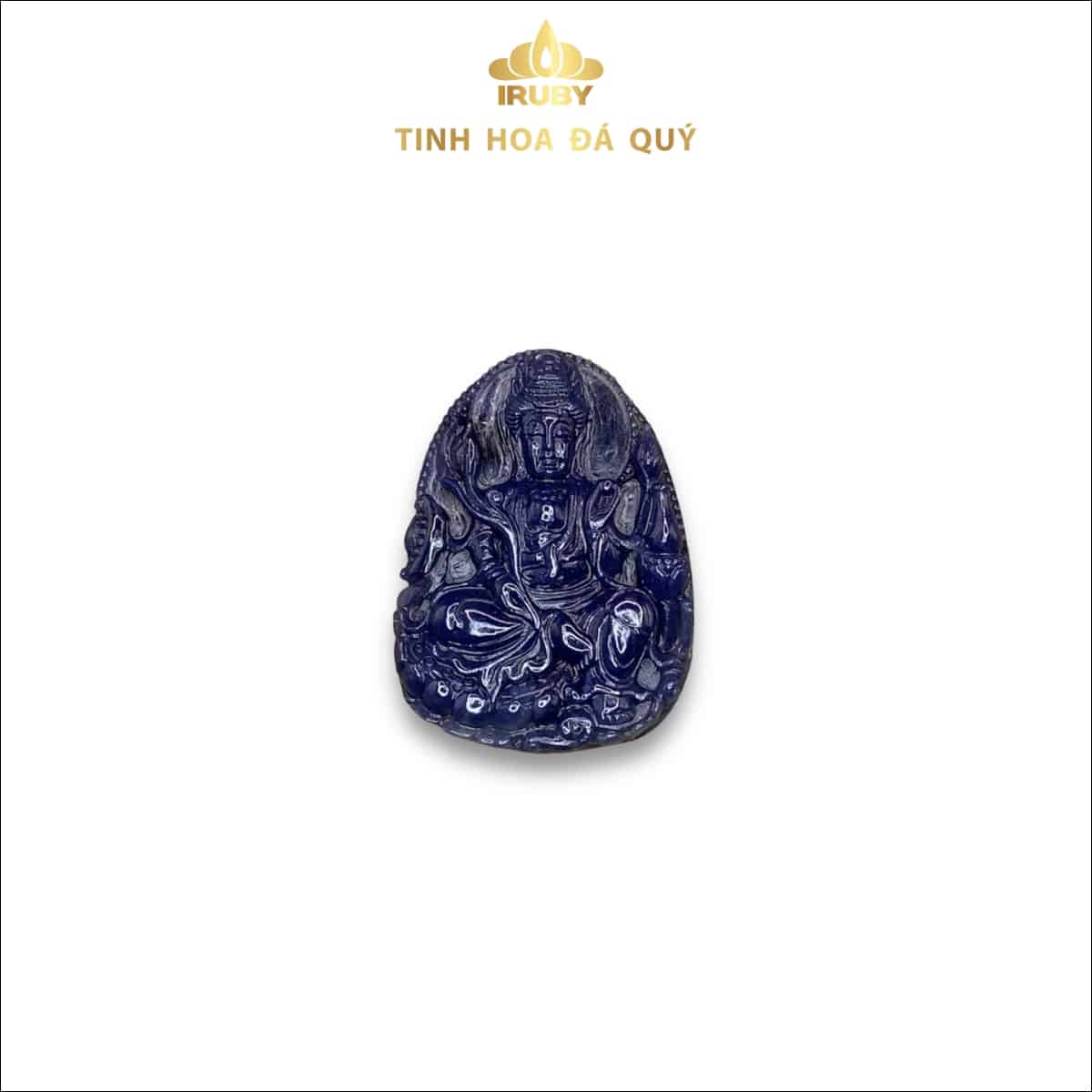 Mặt dây chuyền Phật Bà Quan Âm đá Sapphire xanh lam 22,6 - IRPB 235226
