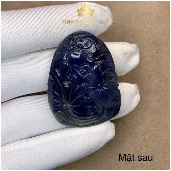 Mặt dây chuyền Phật Bà Quan Âm đá Sapphire xanh lam 22,6 - IRPB 235226 hình ảnh 4