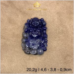 Mặt dây chuyền Phật Di Lặc đá Sapphire xanh 20,2g – IRRB 235202 hình ảnh 3