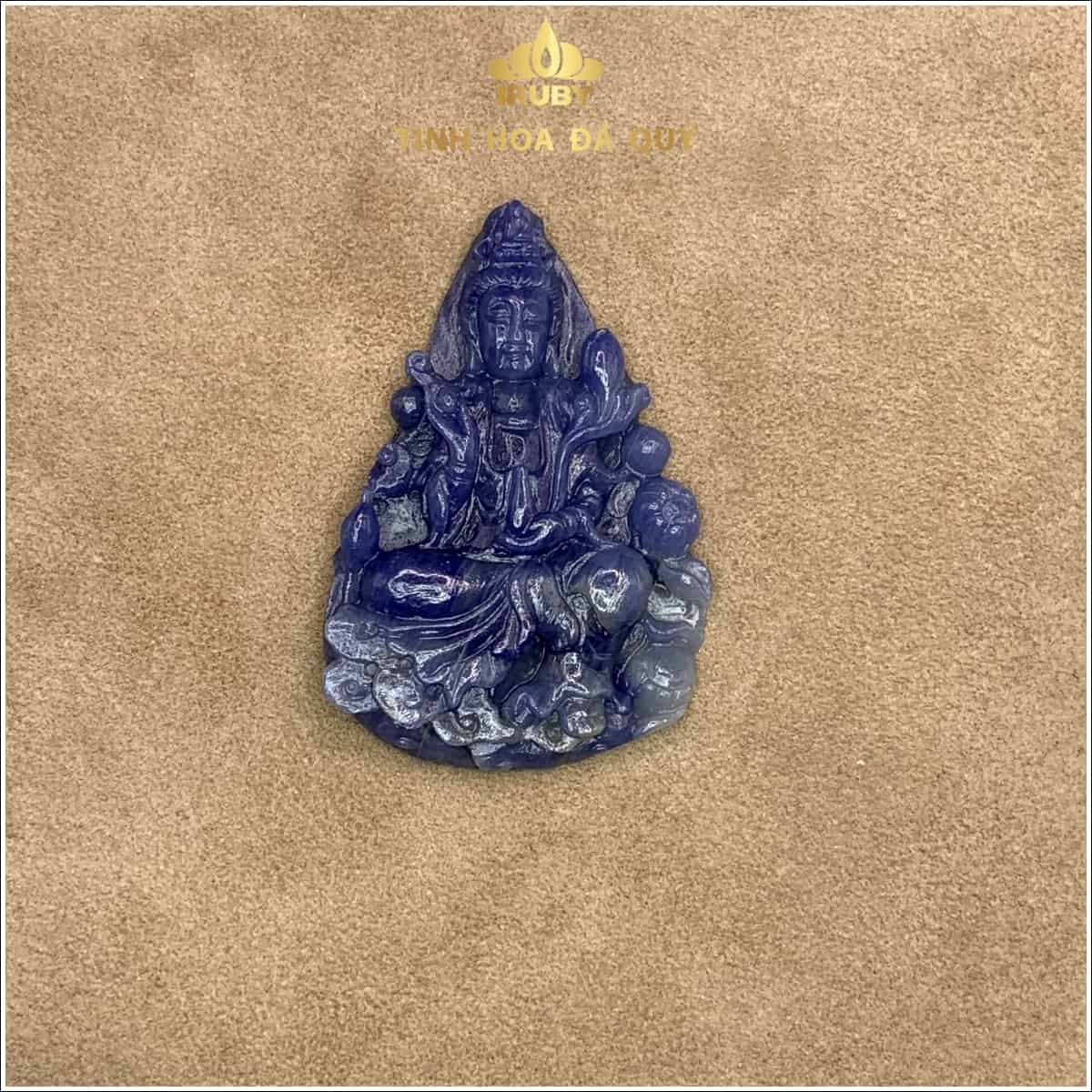 Mặt dây chuyền Phật bà Quan Âm đá Sapphire 14,1g - IRPB 235141 hình ảnh 3