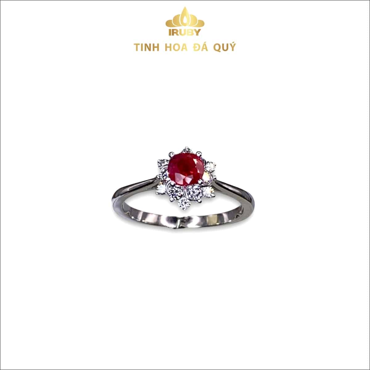 Nhẫn nữ Ruby kim cương tự nhiên xinh xắn trẻ trung 4,60 ly - IRDB 236460