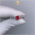 Nhẫn nữ Ruby kim cương tự nhiên xinh xắn trẻ trung 4.6 ly – IRDB 236460