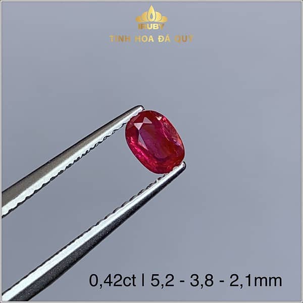 Viên Ruby facet Lục Yên màu huyết 0,42ct - IRRB 235042 hình ảnh