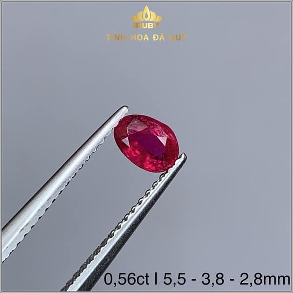 Viên Ruby facet Lục Yên tự nhiên 0,56ct - IRRB 235056 hình ảnh