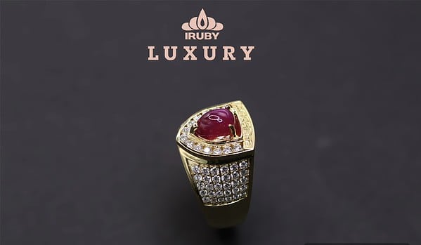 Nhẫn nam Ruby sao mẫu Poscher đỉnh cao 2,15ct – IRRB 237215 ảnh 4