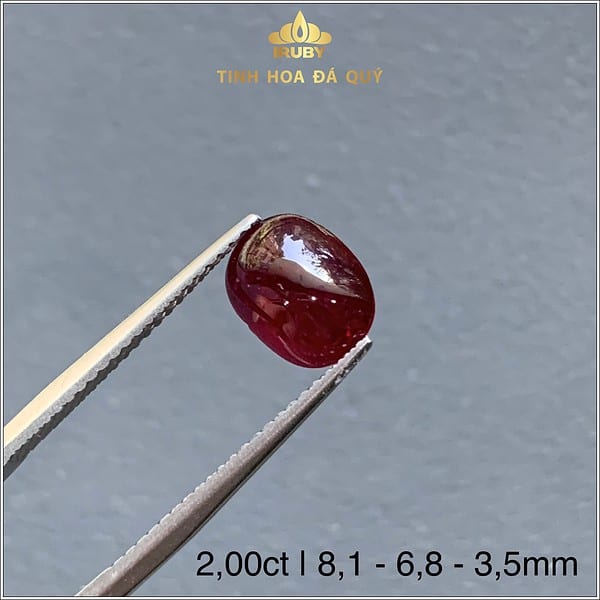 Viên Ruby Cabochon Lục Yên tự nhiên 2,00ct - IRRB 23720 hình ảnh