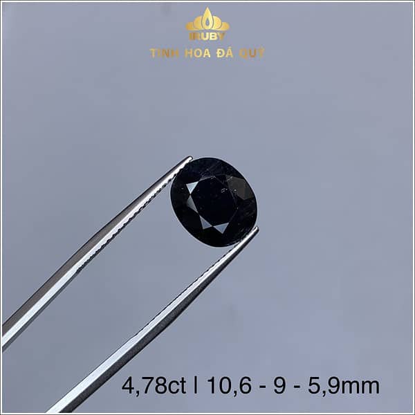 Viên Sapphire đen tuyền khối Oval tiêu chuẩn 4,78ct - IRSP 237478 hình ảnh 3